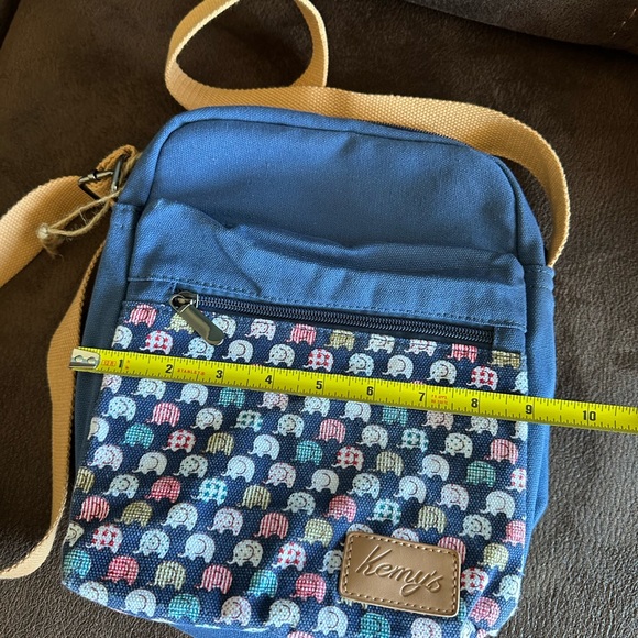 Kemy's • Crossbody Purse Handbag Bag Elephant Print • baby Blue new - Picture 5 of 10